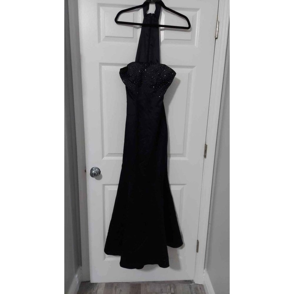 NWT women's Size 3/4 tall evening gown dazzling black dress from Macy's $158 MSR